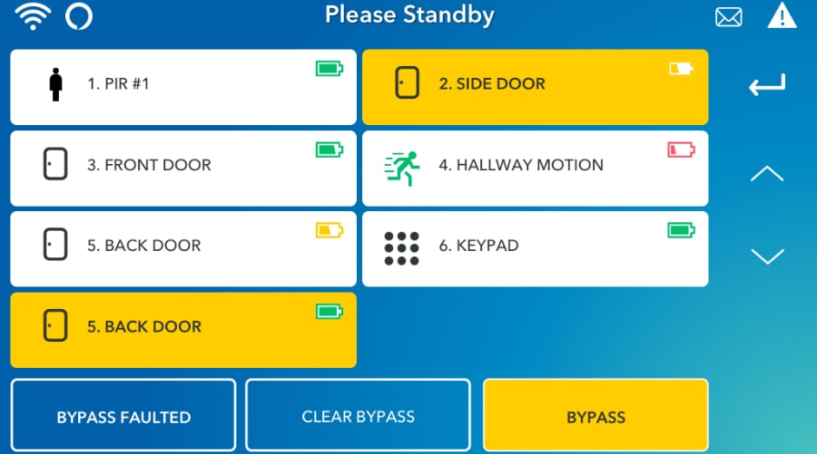 Akron security system command screen.